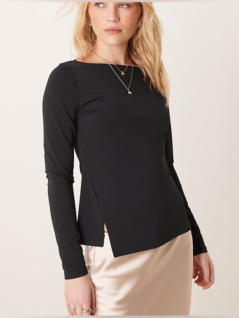 Abercrombie & Fitch Black Long-Sleeve Asymmetric Top